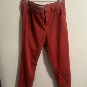 Molly & Isadore Rosewood Dark Mid Rise 5 pocket skinny pants, size 18W